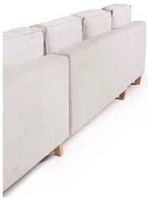 Colțar bej extensibil cu tapițerie din catifea reiată (cu colț pe partea dreaptă/în formă de "U") Tori – Bonami Selection