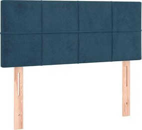 vidaXL Tăblie de pat, albastru închis, 90x5x78/88 cm, catifea