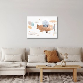 Tablou - Acuarelă elefant într-un avion (70x50 cm)