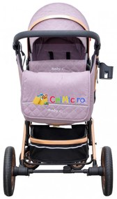 Carucior 3in1 cu landou reversibil si scoica - BabyCare PRO, 0-36 luni - CPC-24-roz