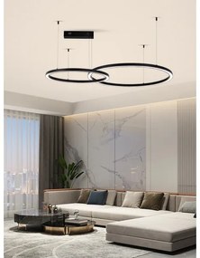 Lustră LED dimabilă Immax NEO 07216L FINO 93W/230V 60/80 cm negru Tuya + telecomandă