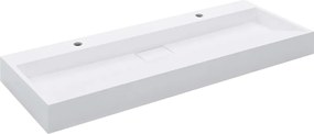 vidaXL Chiuvetă, alb, 120x46x11cm, conglomerat turnat mineral/marmură