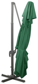 Umbrela suspendata cu acoperis dublu, verde, 400x300 cm Verde, 300 x 400 cm
