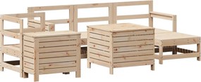 vidaXL Set canapea de grădină, 7 piese, lemn masiv de pin