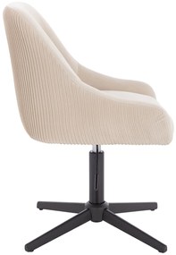 HR920CROSS Scaun Crem din Catifea cu Bază Neagră