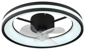 Plafonieră LED cu ventilator Globo 03650 GATIAN LED/30W/230V negru + telecomandă