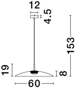 Lustra LED design modern POLIFEMO maro, 60cm