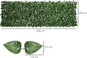 Outsunny Gard Viu Artificial din Fag pentru Balcon și Grădină, PE, 300x100 cm, Verde Închis | Aosom Romania