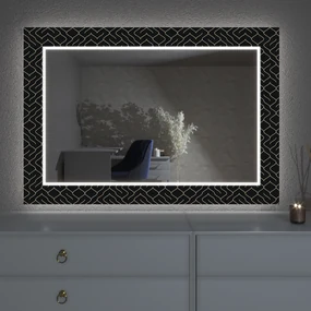 Oglindă LED cu decor D13