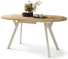 Masă de dining ARTUR, stejar artisan/bej