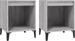 vidaXL Noptiere, 2 buc., gri sonoma, 40x35x50 cm