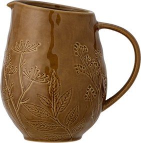 Carafă din ceramică maro antichizat cu model botanic în relief, 1400 ml, 14×18,5 cm, „Bence"