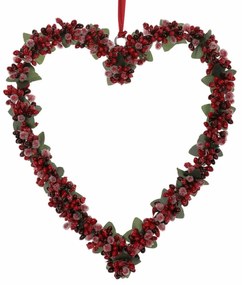 Decorațiune de iarnă suspendată Inimă cu fructe depădure II, 25 cm
