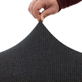Huse super elastice HARMONIA antracit canapea cu otoman dreapta (l. 210 - 320 cm)