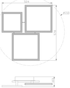 Lustră LED aplicată dimabilă LED/50W/230V 3000-6500K albă Top Light + telecomandă