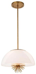 Lustră pe tijă Quoizel STARING-3P-DG-OPAL STARING 3xE14/40W/230V d. 45,7 cm auriu