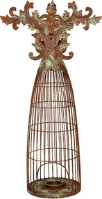 Suport lumanare, auriu, din metal, 29x17x58 cm, aspect vintage, Angel