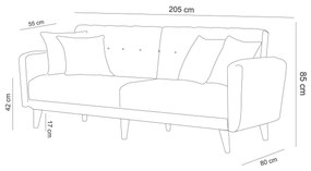 Set canapea fotoliu Aryanna (Gri închis). 1101492