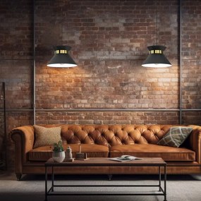 Lustră pe cablu NORGE 1xE27/15W/230V negru/auriu