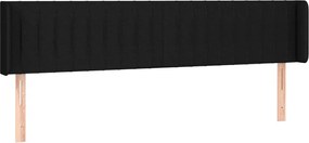 vidaXL Tăblie de pat cu aripioare negru 203x16x78/88 cm textil