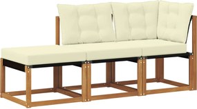 vidaXL Unități de canapea modulară de exterior 3 Bucată natural