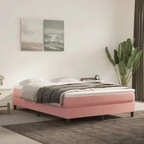 Saltea de pat cu arcuri, roz, 140x200x20 cm, catifea Roz, 140 x 200 cm