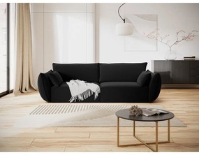 Canapea neagră cu tapițerie din catifea 208 cm Vanda – Mazzini Sofas