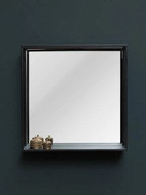 Oglinda de perete, neagra, din metal, Square