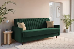 Canapea extensibilă Wars - catifea verde Kronos 14 / picioare wenge
