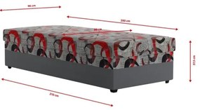 Pat tapițat ESTEL cu spațiu de depozitare, 90 x 200 cm, gri