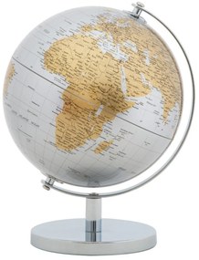 Decorațiune pentru masă Mauro Ferretti Globe, înălțime 28 cm, argintiu-auriu