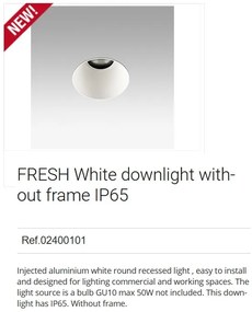 Spot incastrabil modern cu protectie IP65 FRESH TRIMLESS alb