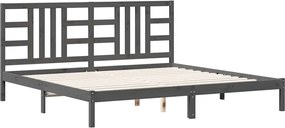 vidaXL Cadru de pat, gri, 200x200 cm, lemn masiv