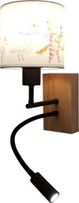 Brilagi - Lampă LED flexibilă BOBO WOOD 1xE27/25W/230V + LED/3W stejar/negru/alb/imprimeu animal.