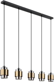 Globo 15560-5H - Lustră suspendată pe cablu MILLEY 5xE27/40W/230V negru/alamă