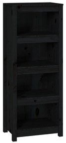 821713 vidaXL Bibliotecă, negru, 50x35x125,5 cm, lemn masiv de pin