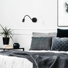 Aplică de perete neagră LED Reading – Opviq lights