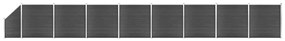 vidaXL Set de panouri de gard, negru, 1484x(105-186) cm, WPC