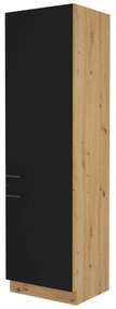 Dulap bucătărie pentru alimente Miraluna (Stejar artisan + Negru mat). 1062361