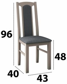 Set masa extensibila 160x200cm cu 6 scaune tapitate, MB-12 Venus1 si S-37 Boss7 S11, sonoma, lemn masiv de fag, stofa