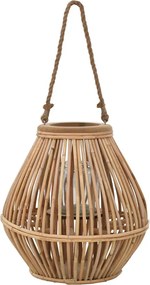 vidaXL Suport de lumânări suspendat tip felinar, natural, răchită