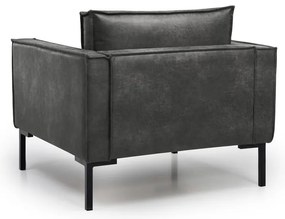 Fotoliu gri din imitație de piele Rate - Scandic