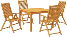 vidaXL Set mobilier de grădină, 5 piese, lemn masiv de acacia