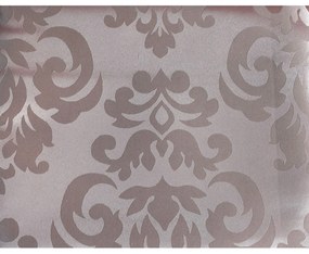 Fata de masa din Brocart (matase) cu motive florale CASA GINO,ALB SI BEIGE,125X140, masa 4 persoane