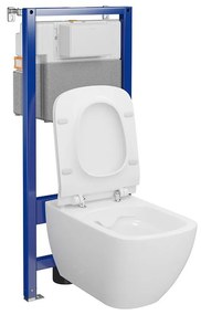 Set vas wc suspendat Virgo CleanOn cu capac soft close si rezervor incastrat C27 Aqua 50 pneumatic