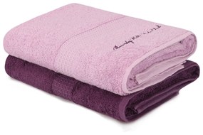 Set 2 prosoape de baie 404, violet/lila, bumbac 100%, 70x140 cm