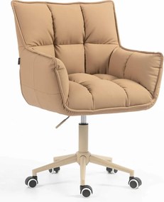 HR560K Scaun Caramel Piele Ecologica Premium Soft cu Bază Crem