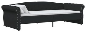 337216 vidaXL Pat de zi, negru, 90x200 cm, textil, USB