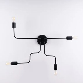 Lustră aplicată Sollux SL.1446 VECTOR 4xE27/15W/230V negru