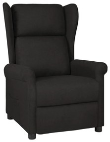 vidaXL Fotoliu rabatabil, negru, material textil